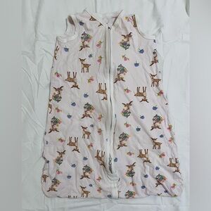 Burt's Bees Baby Pink Sleep Sack with Floral Animal Design